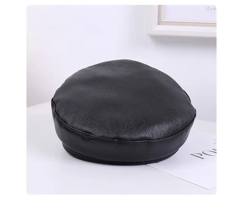 New Soft Leather Peaked Hat with Rivet Belt for Women — feature 33