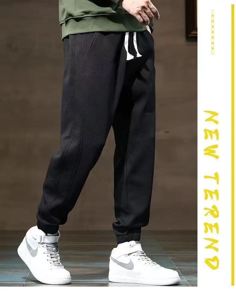 Men's Khaki Fleece Sweatpants Ankle-Tied Drawstring — feature 9
