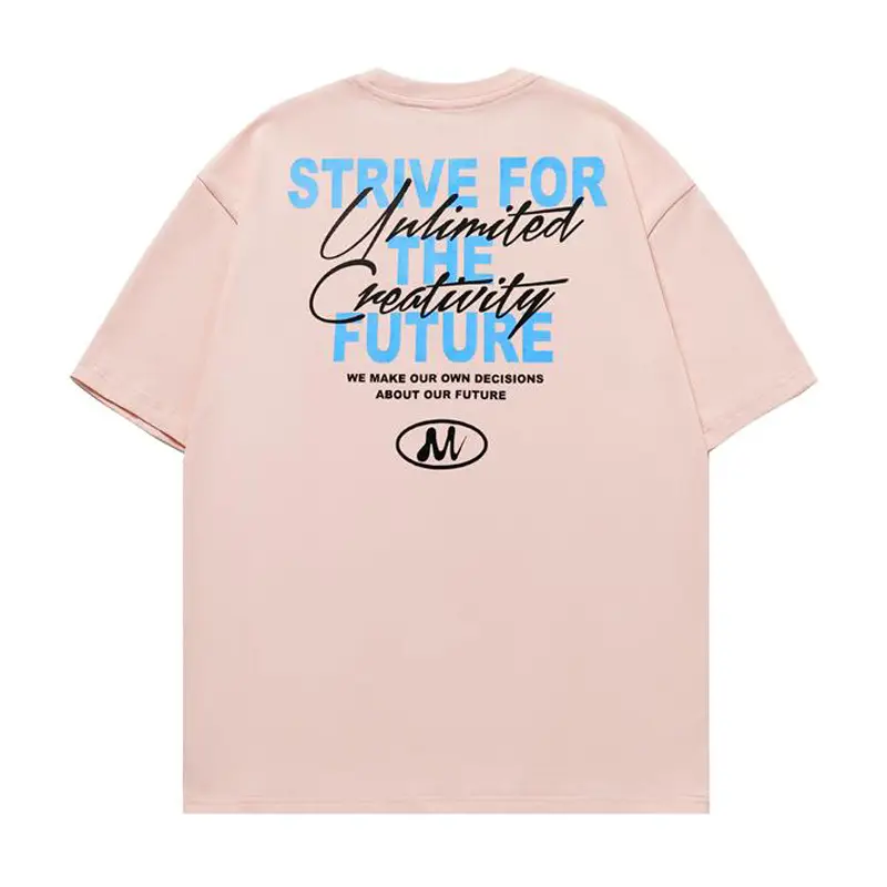 Men Women Contrast Printed T-Shirt Purple White Back Letter - Image 2