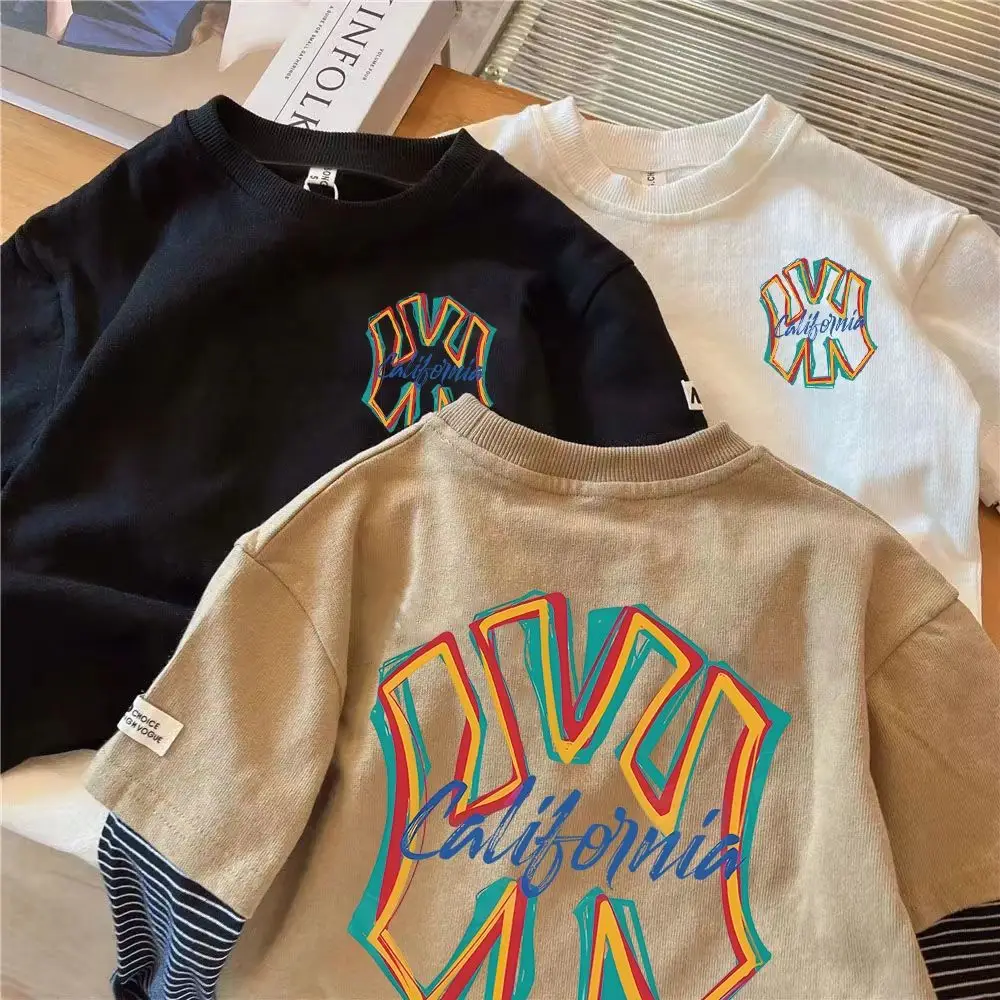 2026 Boys T-Shirt Long Sleeve Cotton California Print - Image 5