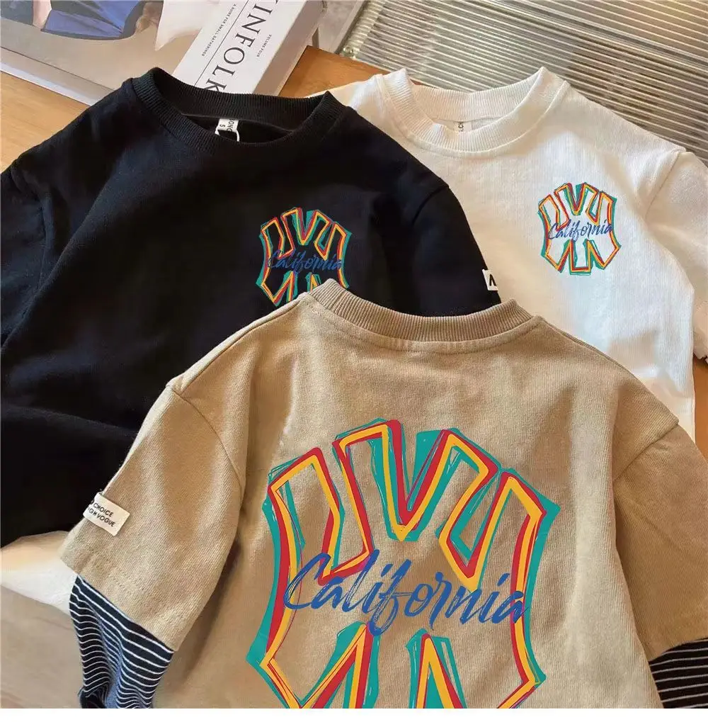 2026 Boys T-Shirt Long Sleeve Cotton California Print — feature 3