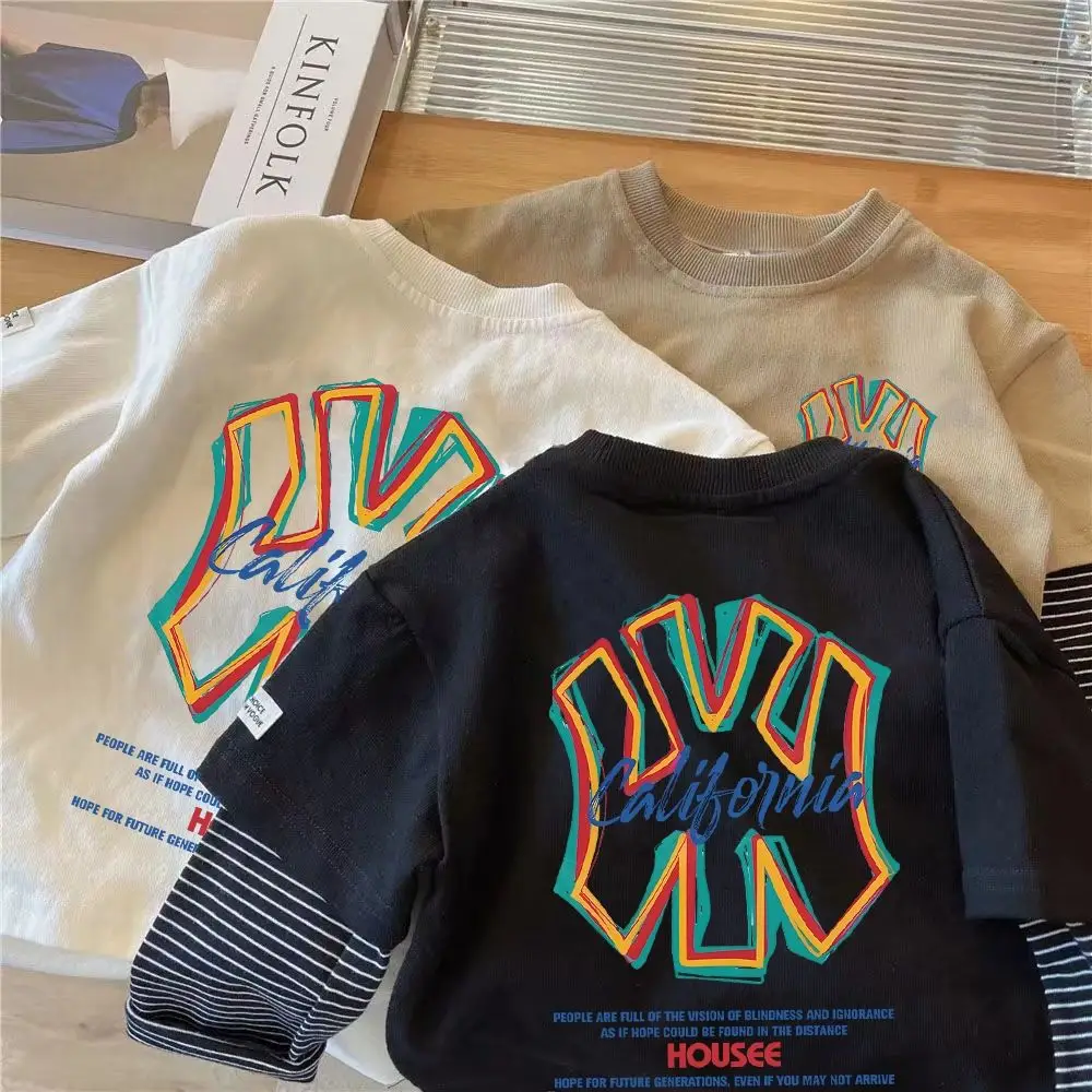 2026 Boys T-Shirt Long Sleeve Cotton California Print - Image 2