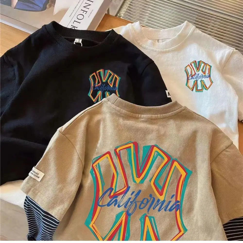 2026 Boys T-Shirt Long Sleeve Cotton California Print - Image 3