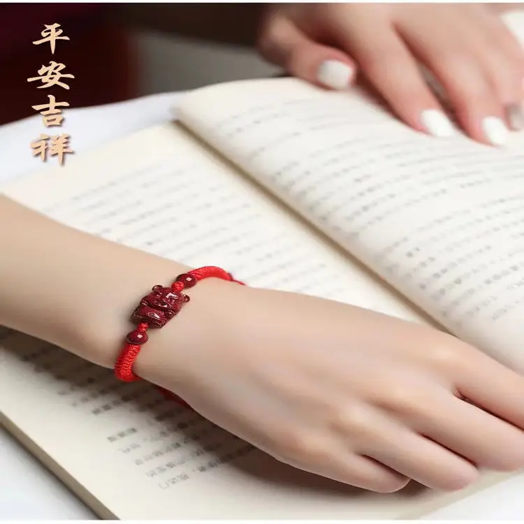 Tiger Year Cinnabar Rope Bracelet for Men Women — feature 6