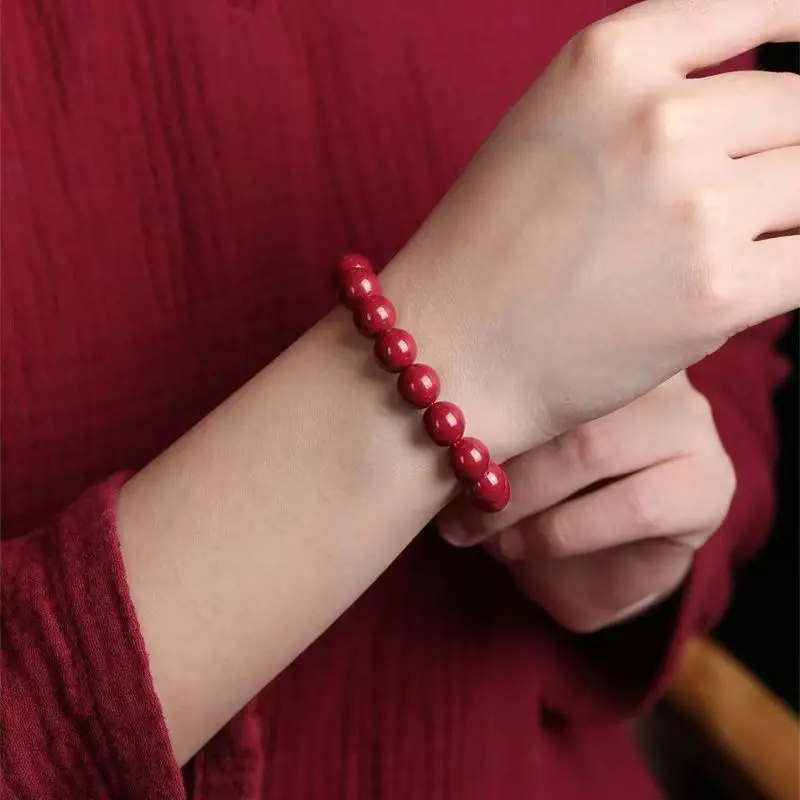 Purple Cinnabar Bracelet for Men Women High Content Gold Sand