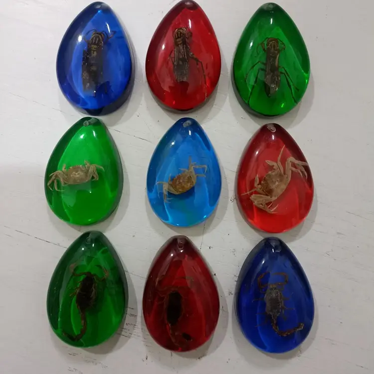 Natural Insect Resin Amber Scorpion Wasp Crab Butterfly Specimen — feature 4