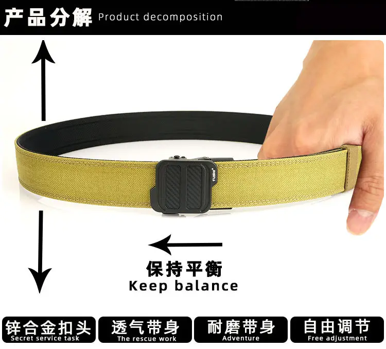 TUSHI 3.8CM Double Layer Nylon Belt for Men — feature 11