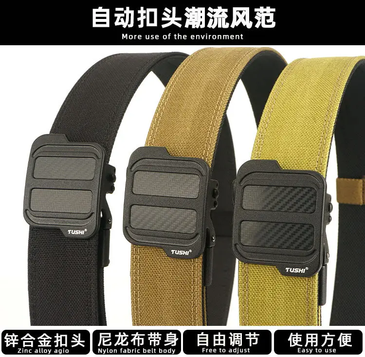 TUSHI 3.8CM Double Layer Nylon Belt for Men — feature 3
