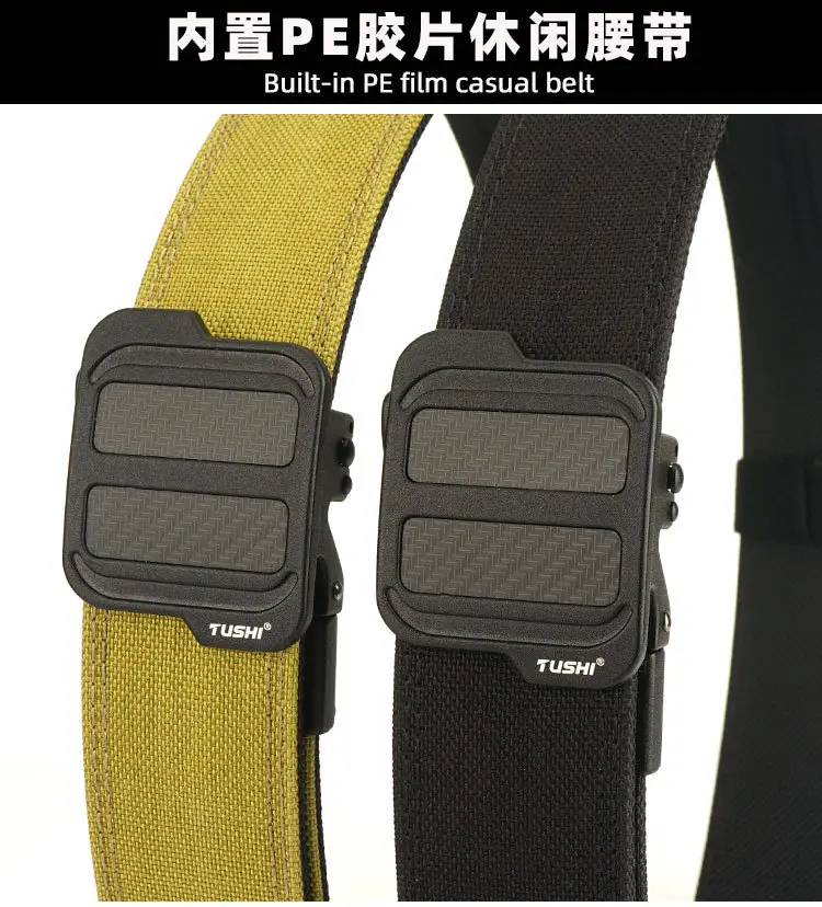 TUSHI 3.8CM Double Layer Nylon Belt for Men — feature 6