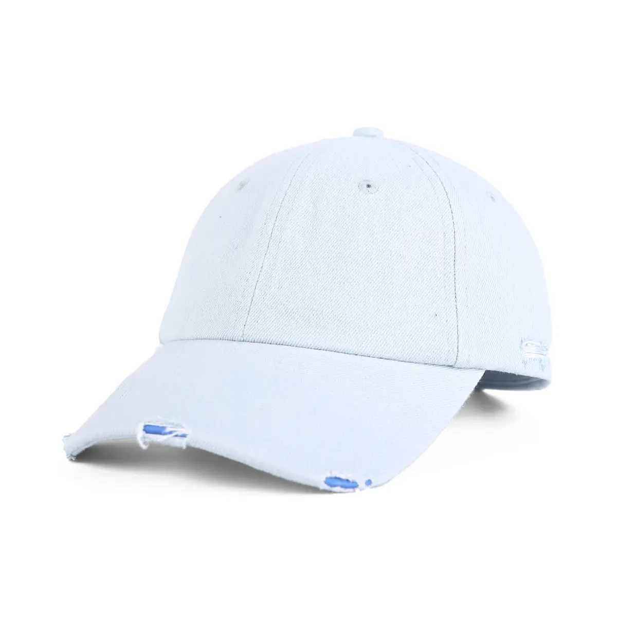 Gray Washed Cotton Baseball Cap with Large Brim - Image 2