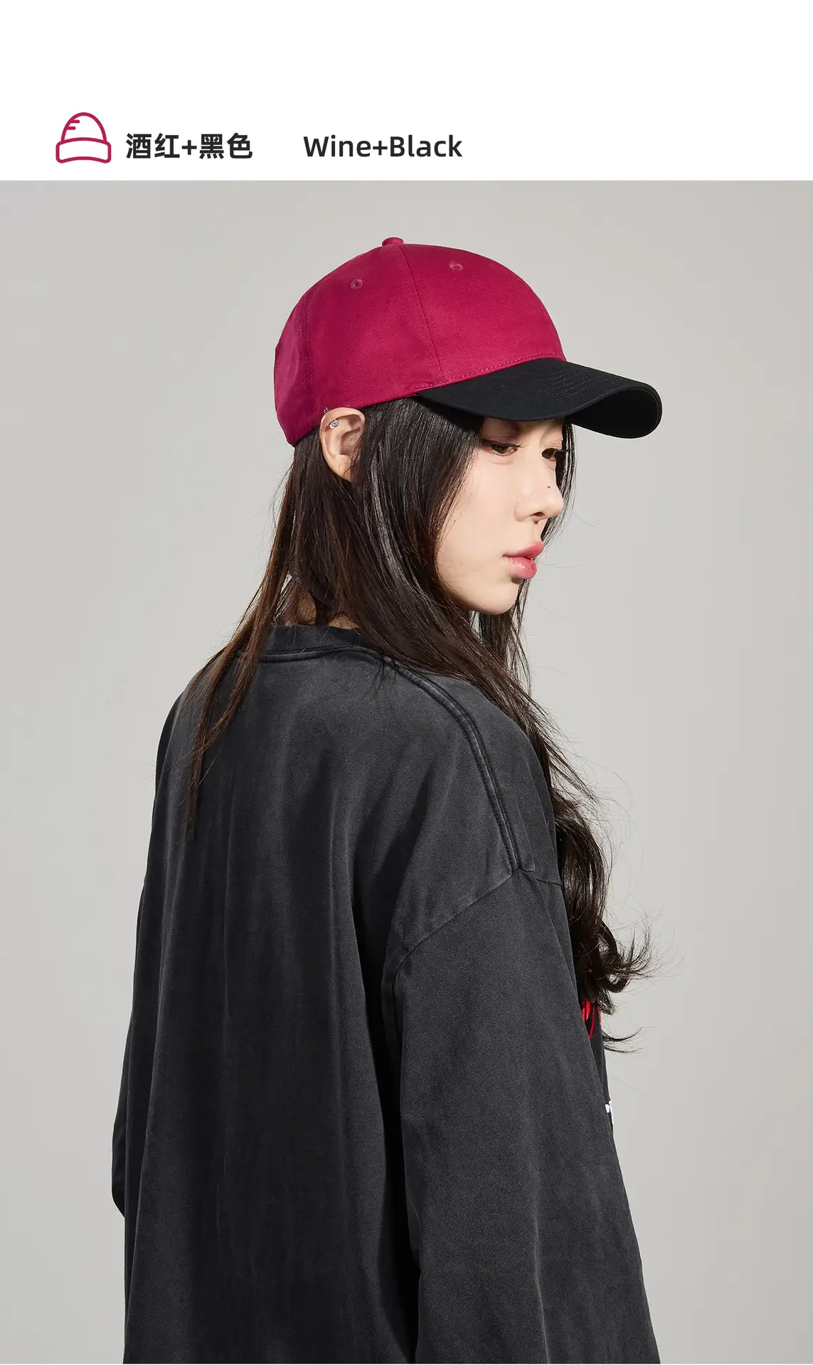 Men's Grey Lavender Contrast Baseball Cap — feature 4
