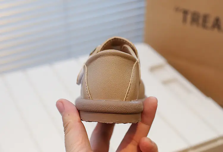 Girls Leather Slip-On Shoes Tan Spring Autumn New — feature 16