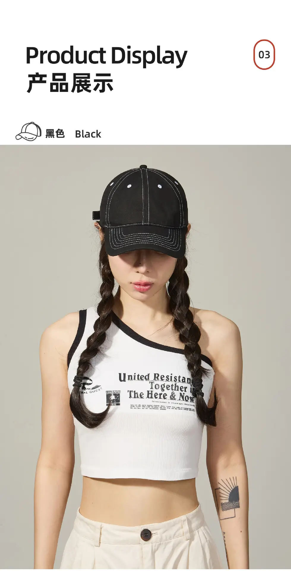 Pink All-Cotton Baseball Cap with Wide Brim — feature 3