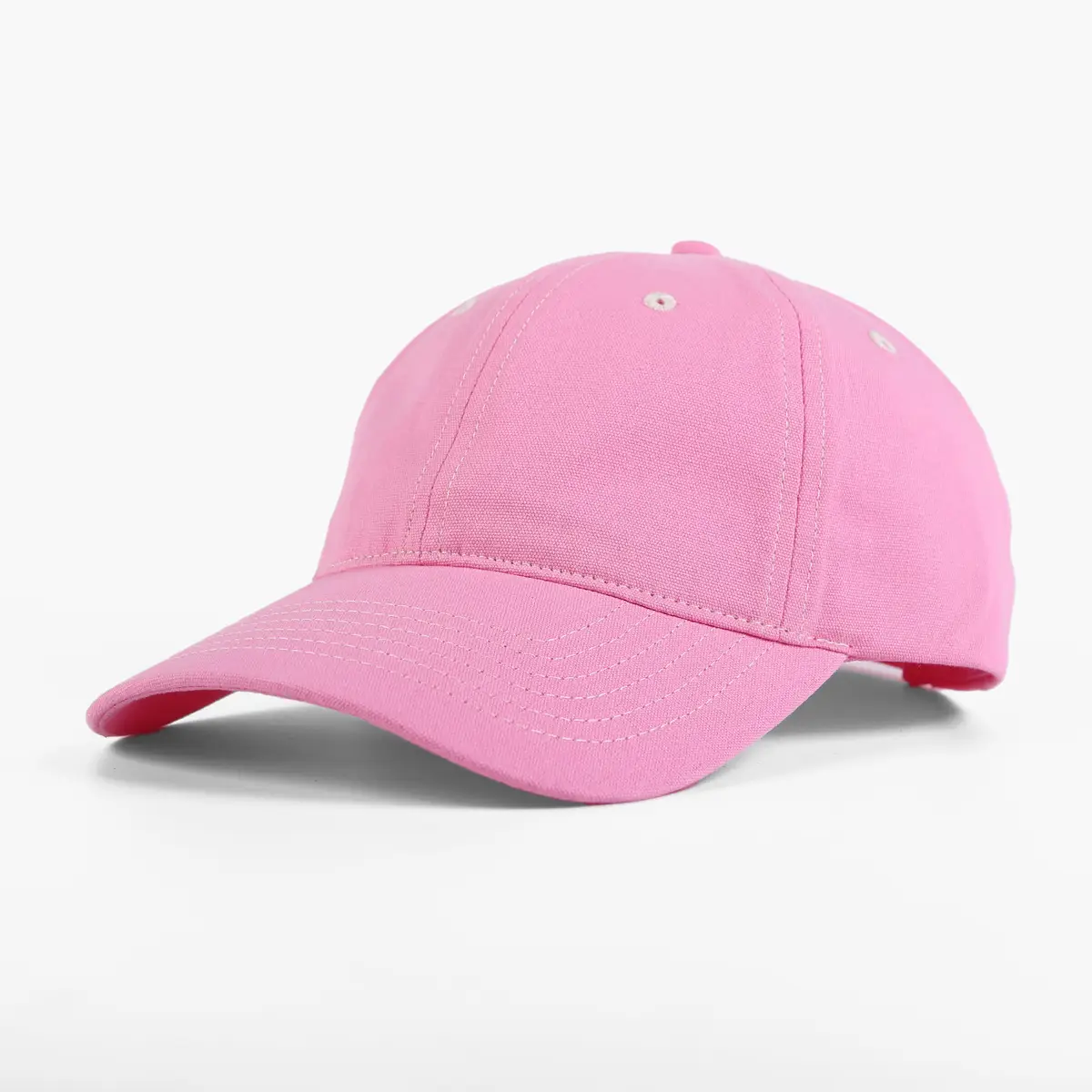 Pink All-Cotton Baseball Cap with Wide Brim