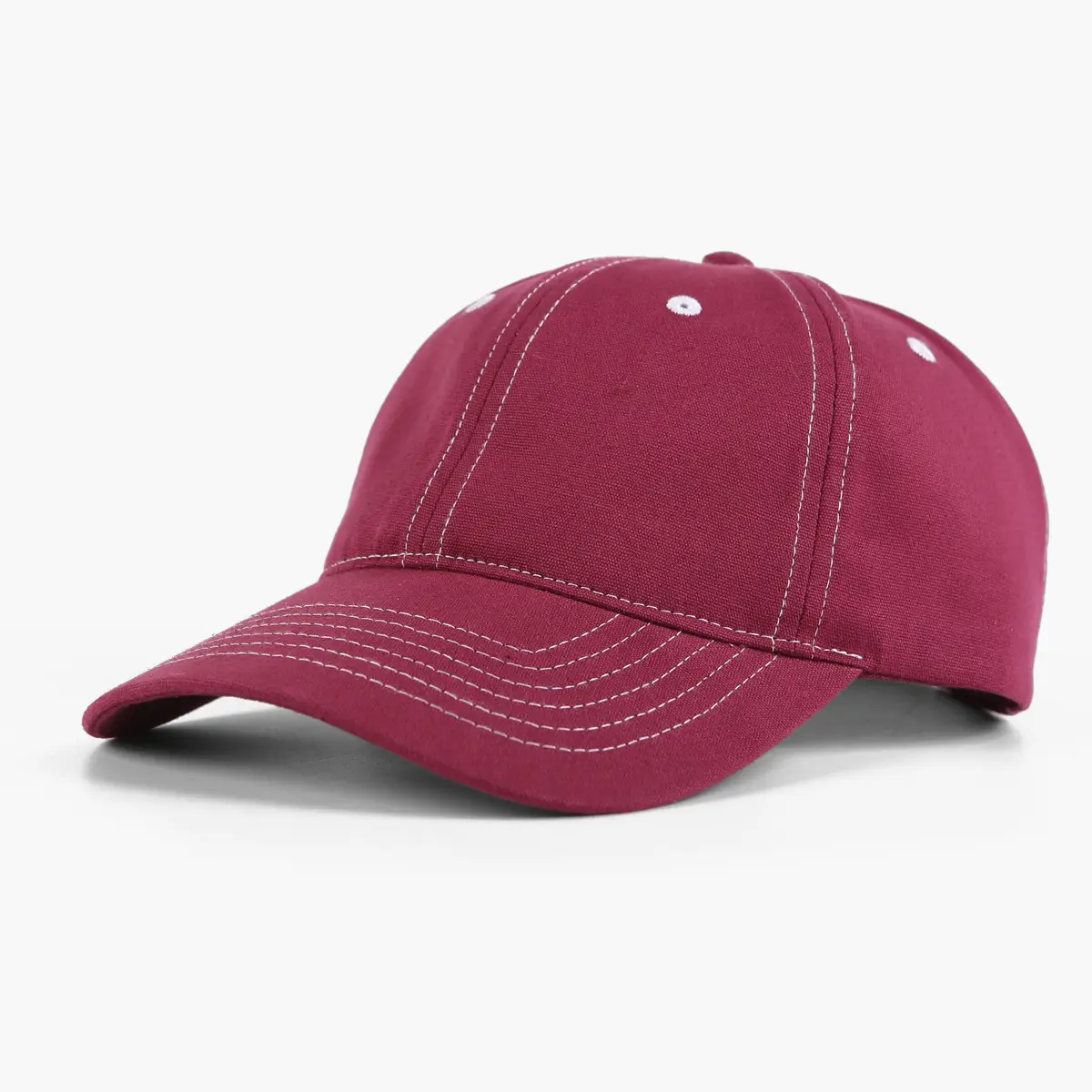Pink All-Cotton Baseball Cap with Wide Brim