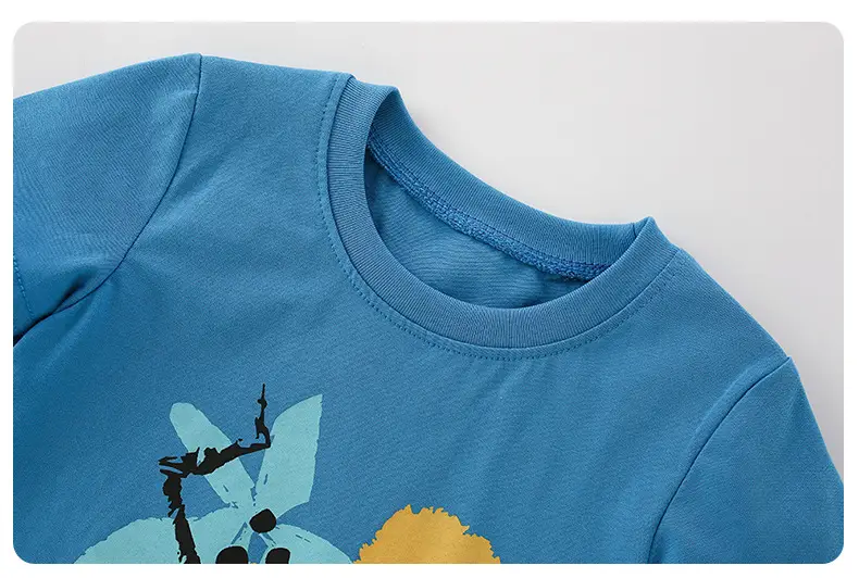 Blue Printed Boys T-Shirt Pure Cotton Summer Wear — feature 12