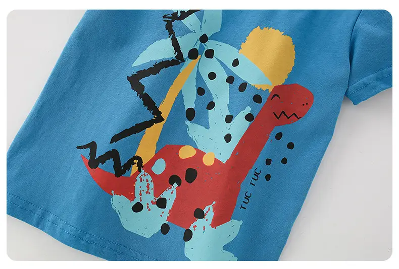 Blue Printed Boys T-Shirt Pure Cotton Summer Wear — feature 14