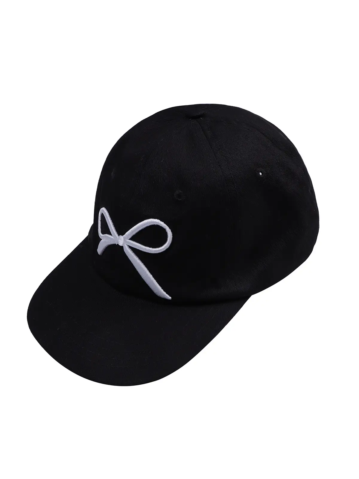 Women's Embroidered Bow Baseball Cap with Wide Brim Sun Hat - Image 6