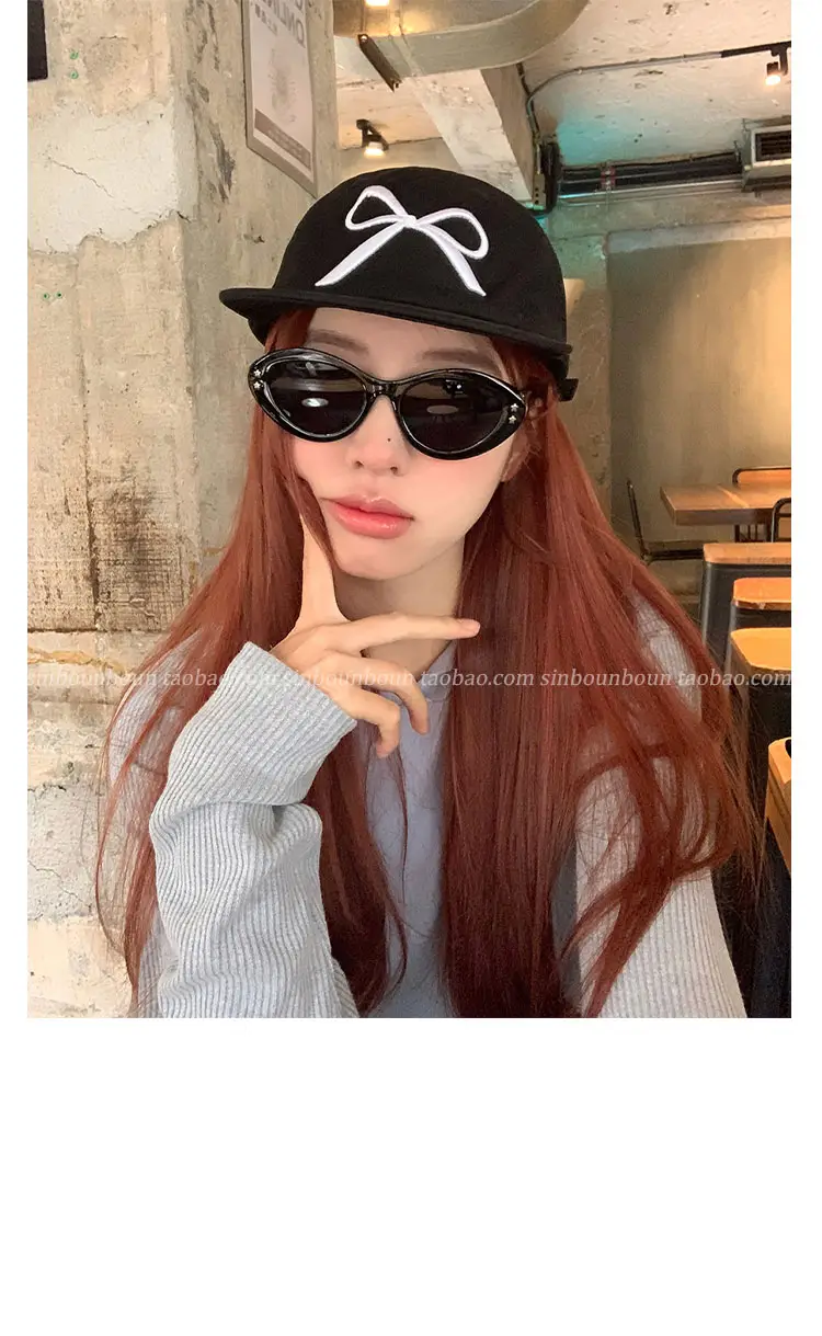 Women's Embroidered Bow Baseball Cap with Wide Brim Sun Hat — feature 7