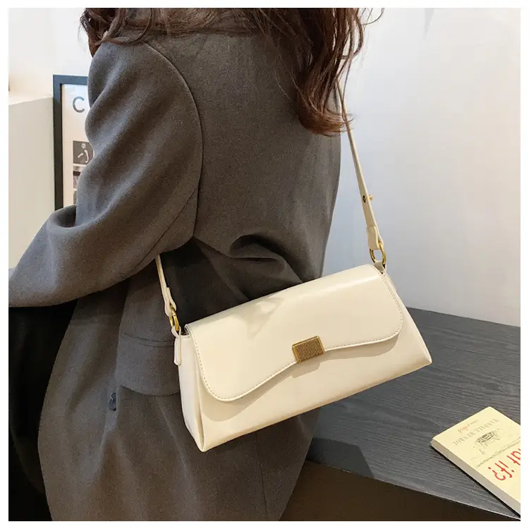 Women's Brown Crossbody Bag with Gold Plated Clasp — feature 21