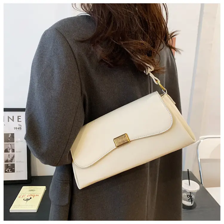 Women's Brown Crossbody Bag with Gold Plated Clasp — feature 23