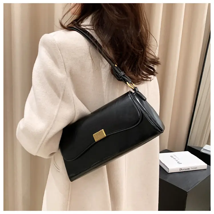Women's Brown Crossbody Bag with Gold Plated Clasp — feature 24