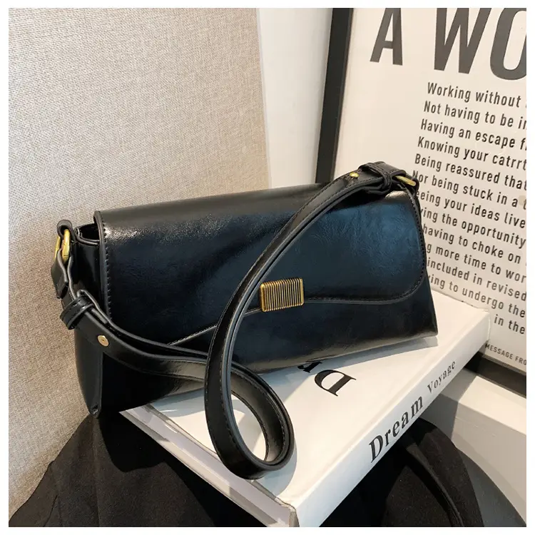 Women's Brown Crossbody Bag with Gold Plated Clasp — feature 28