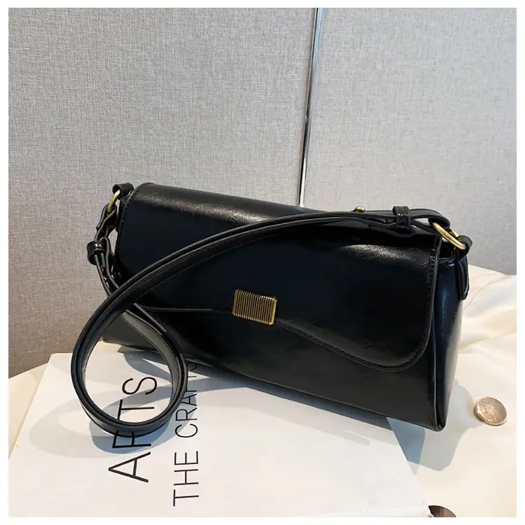Women's Brown Crossbody Bag with Gold Plated Clasp — feature 29