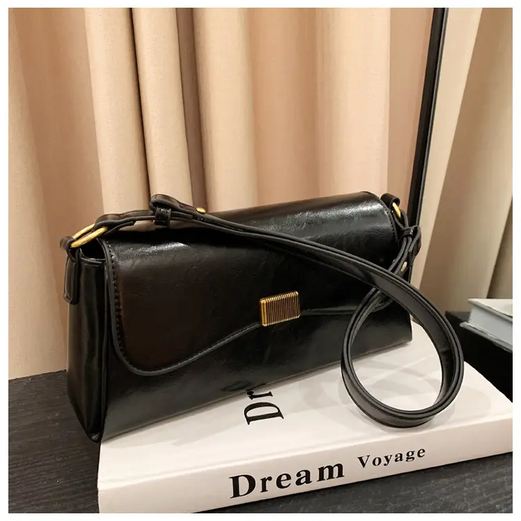Women's Brown Crossbody Bag with Gold Plated Clasp — feature 30