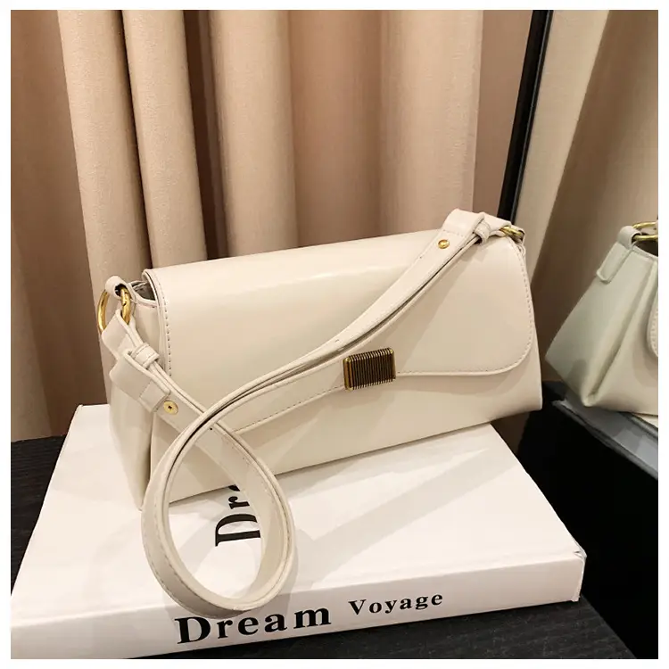 Women's Brown Crossbody Bag with Gold Plated Clasp — feature 39