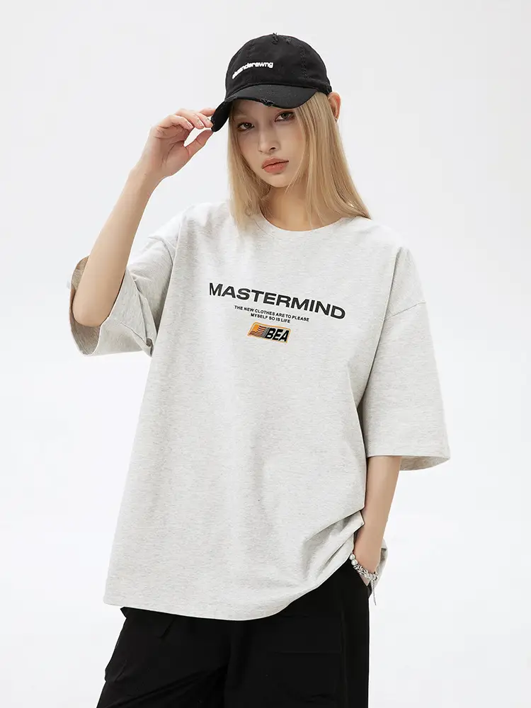 Men's White Mastermind Printed T-Shirt Short Sleeve Summer - Image 3
