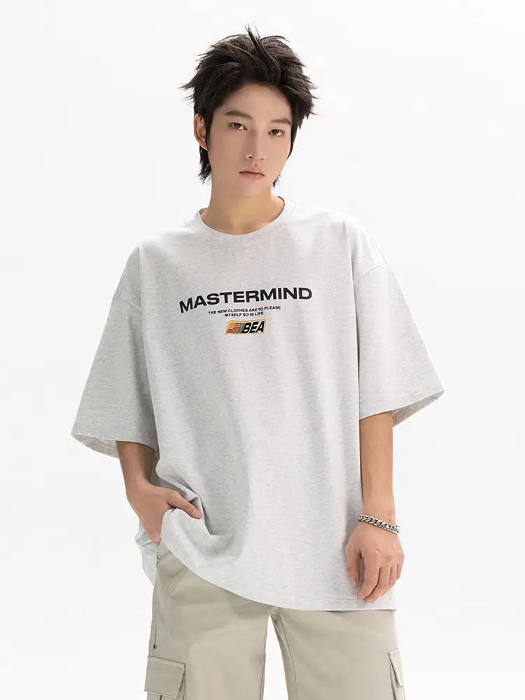 Men's White Mastermind Printed T-Shirt Short Sleeve Summer - Image 5