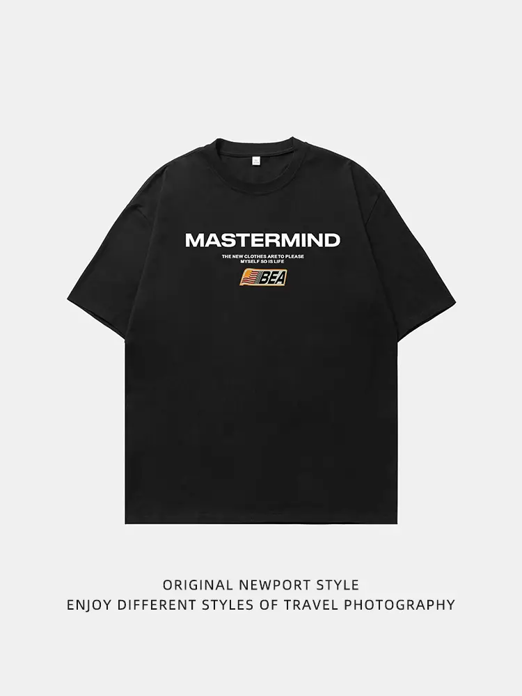 Men's White Mastermind Printed T-Shirt Short Sleeve Summer - Image 7