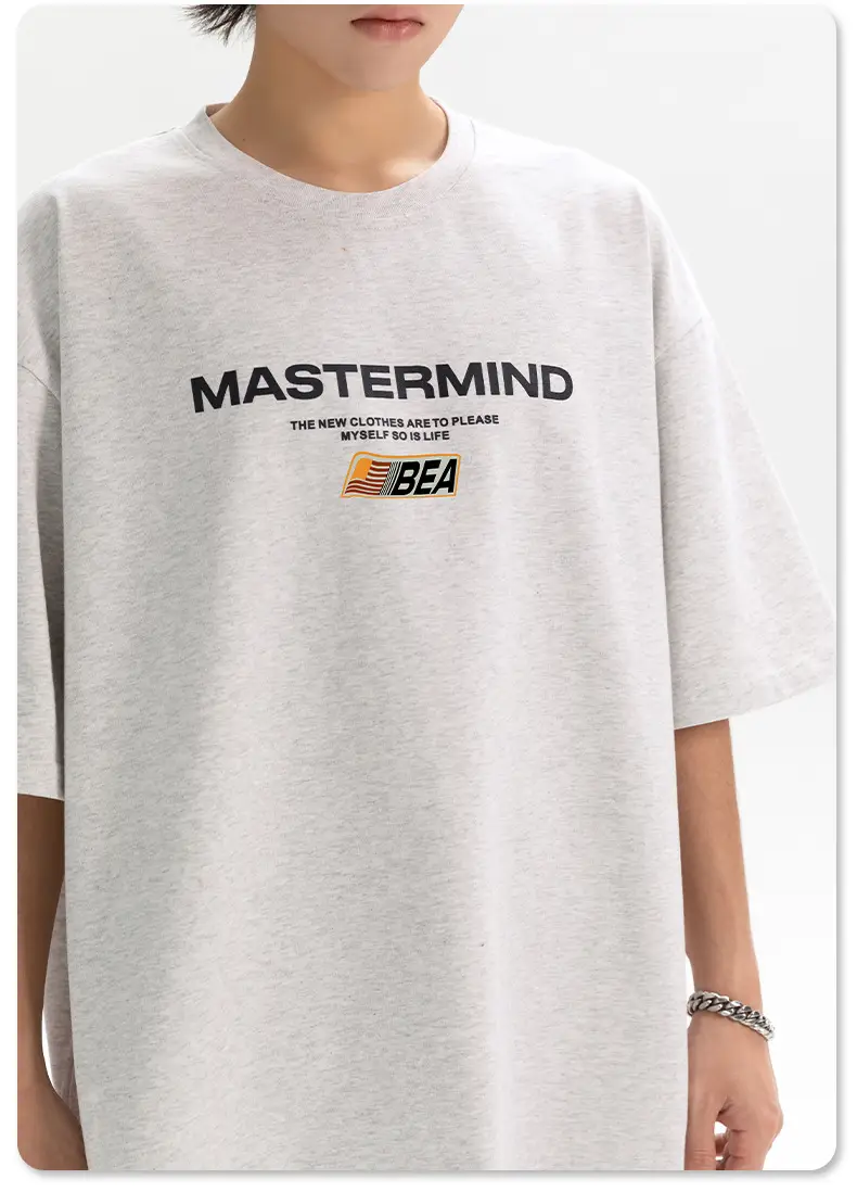 Men's White Mastermind Printed T-Shirt Short Sleeve Summer — feature 16