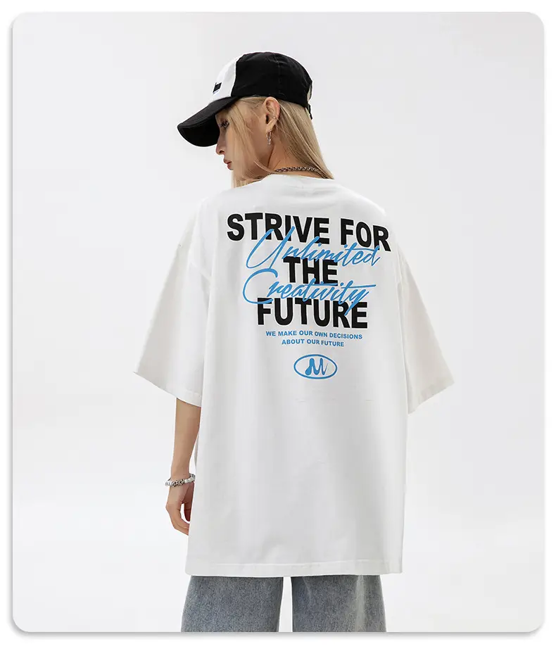 Men Black Strive For Future T-Shirt Short Sleeve Cotton — feature 23