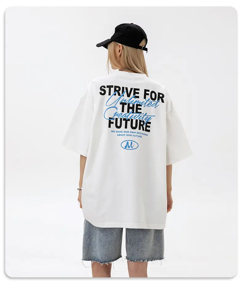 Men Black Strive For Future T-Shirt Short Sleeve Cotton — feature 25