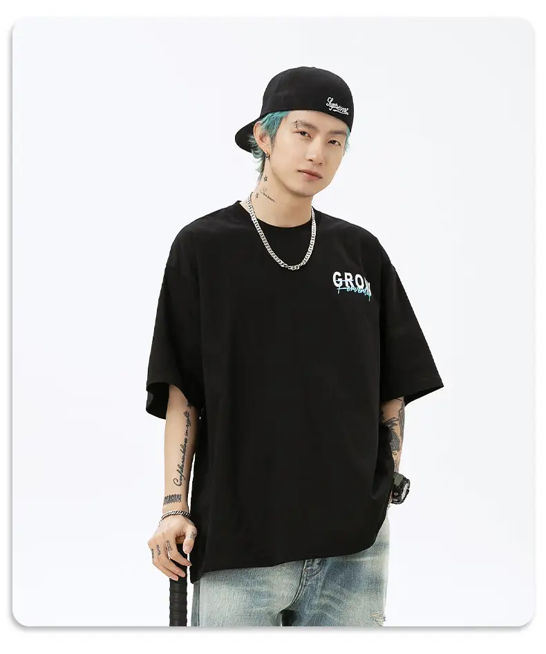 Men Black Strive For Future T-Shirt Short Sleeve Cotton — feature 26