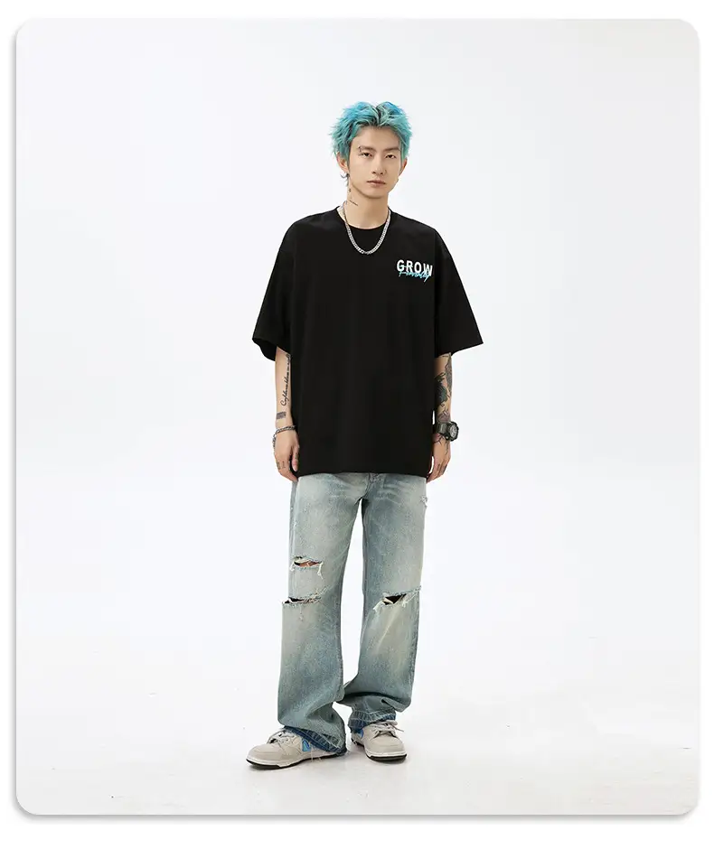 Men Black Strive For Future T-Shirt Short Sleeve Cotton — feature 28