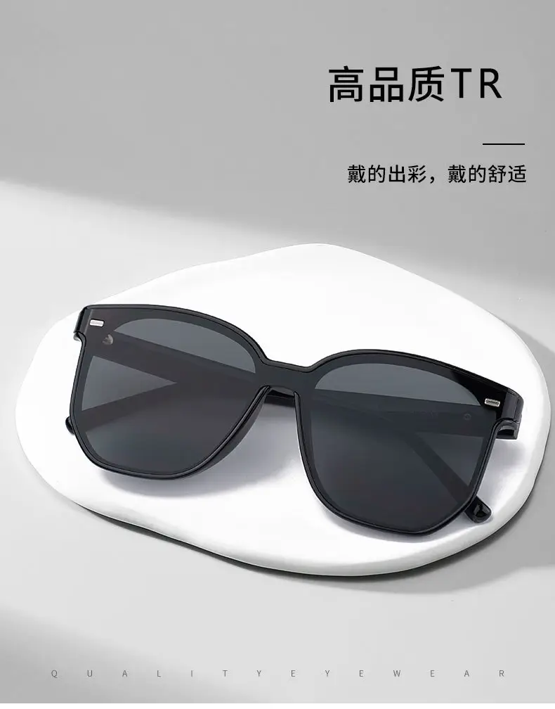 Men Curved UV400 Sunglasses Black Frame — feature 2