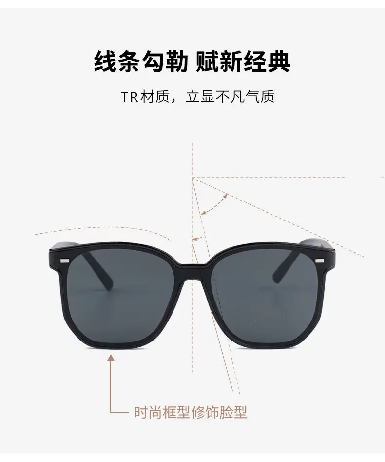 Men Curved UV400 Sunglasses Black Frame — feature 3