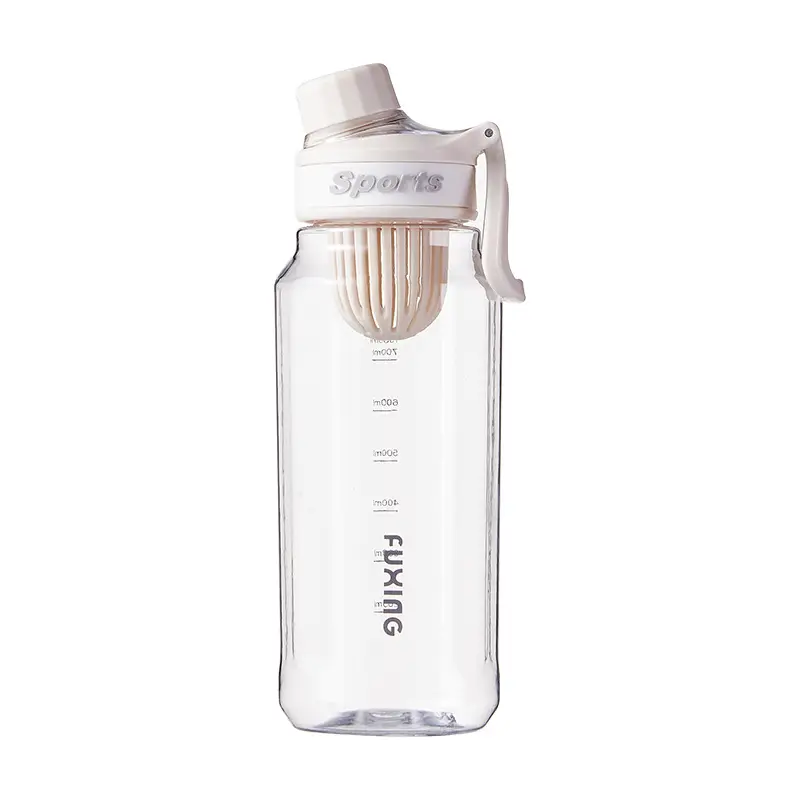 Minimalist sports water cup for male and female students outdoor portable kettle fitness high-looking portable cup with tea compartment plastic cup