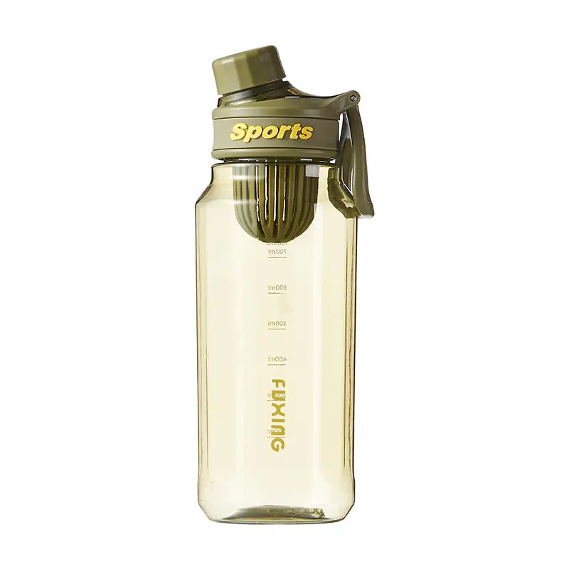 Minimalist sports water cup for male and female students outdoor portable kettle fitness high-looking portable cup with tea compartment plastic cup