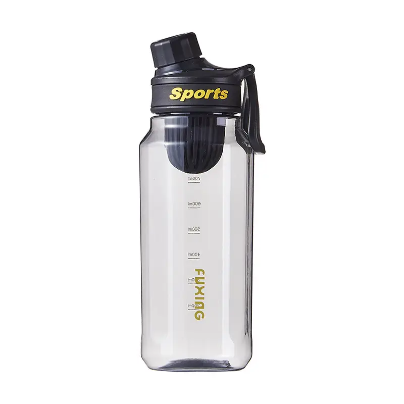 Minimalist sports water cup for male and female students outdoor portable kettle fitness high-looking portable cup with tea compartment plastic cup