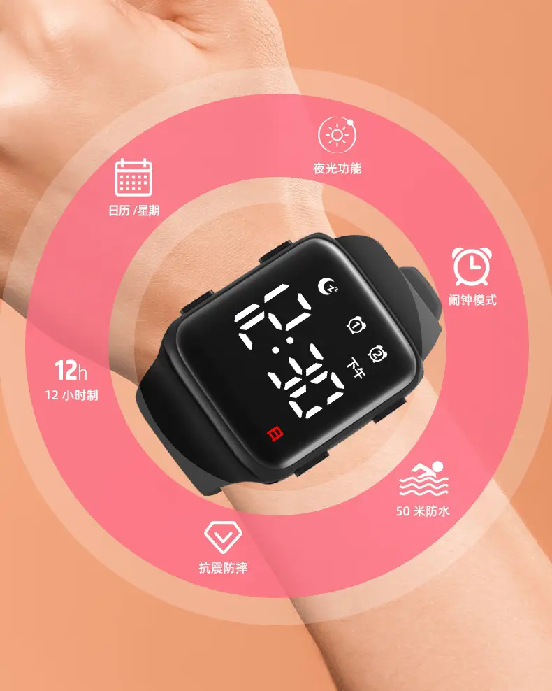 2024 LED Chinese Alarm Watch with Alarm Clock — feature 10