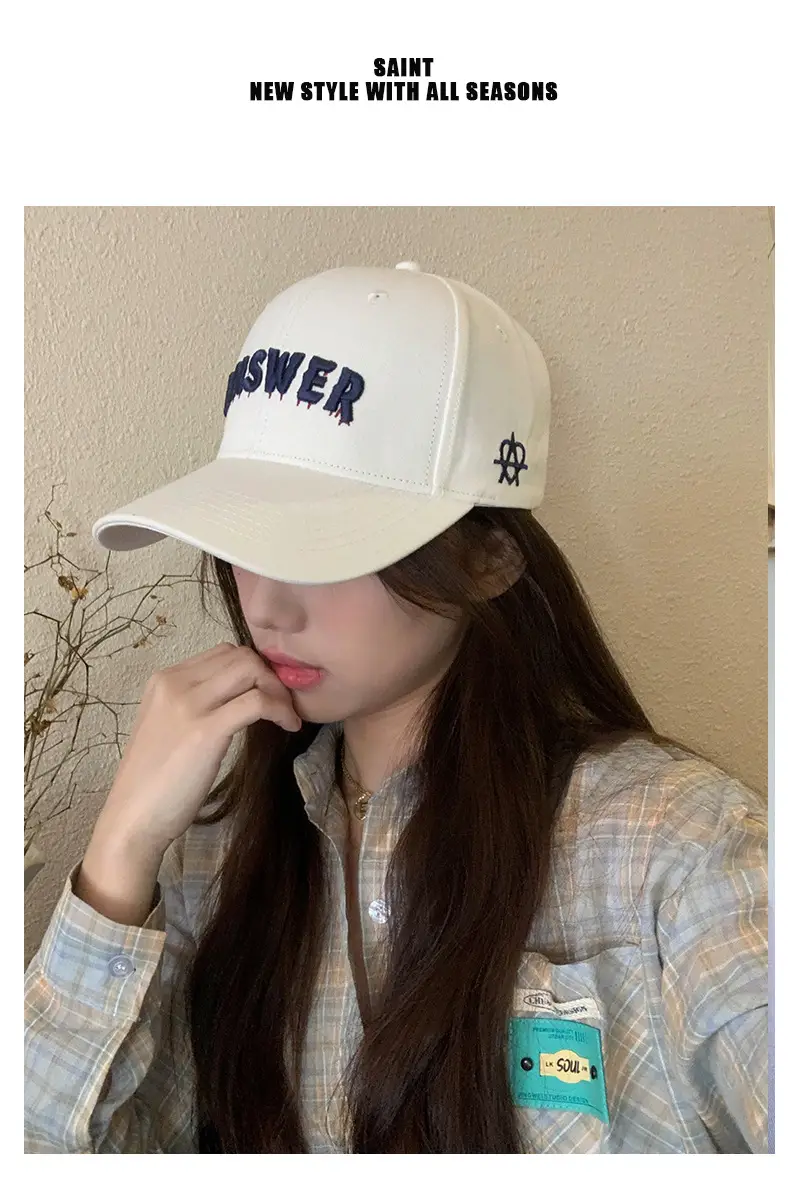 Men White 3D Letter Baseball Cap for Men — feature 2