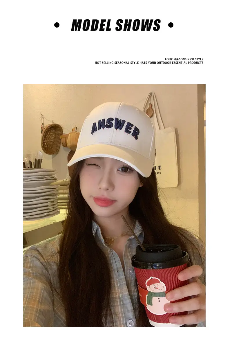 Men White 3D Letter Baseball Cap for Men — feature 3