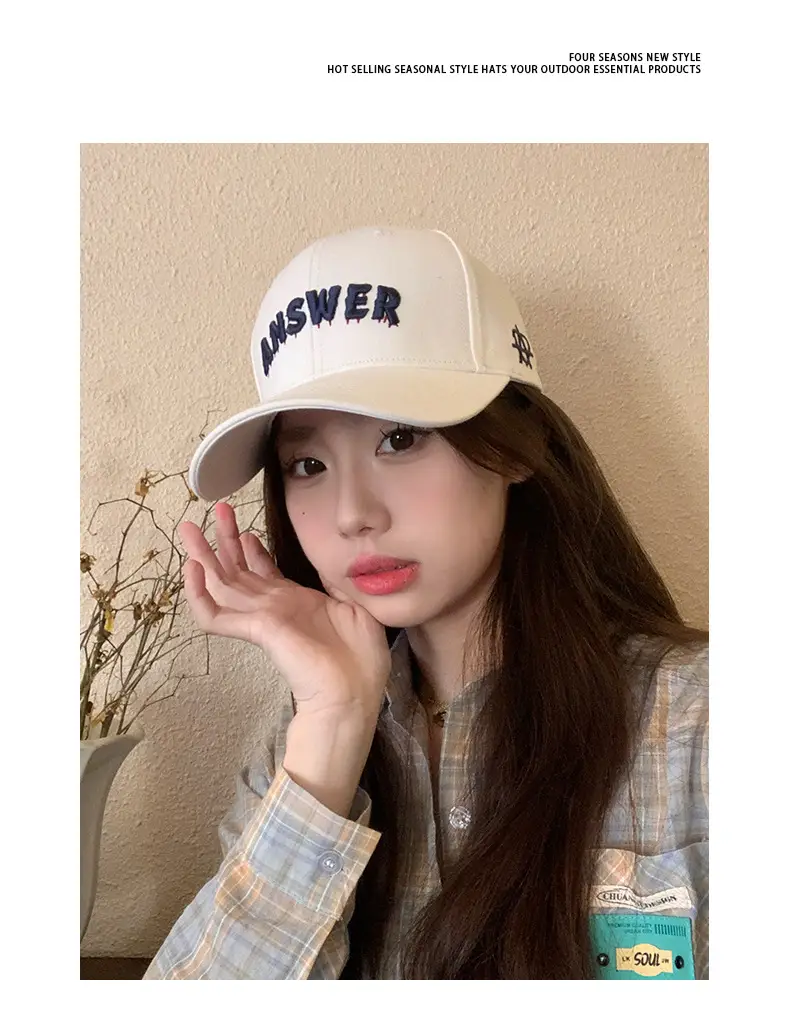 Men White 3D Letter Baseball Cap for Men — feature 5