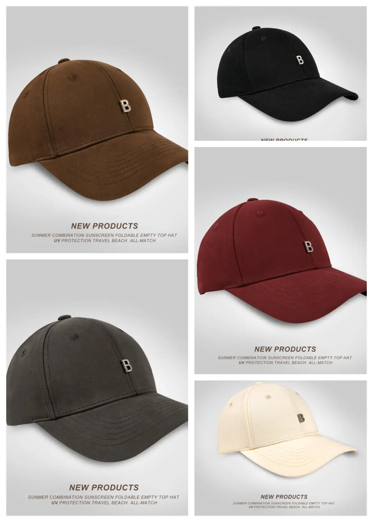 Men & Women European American Baseball Caps Solid Color — feature 3