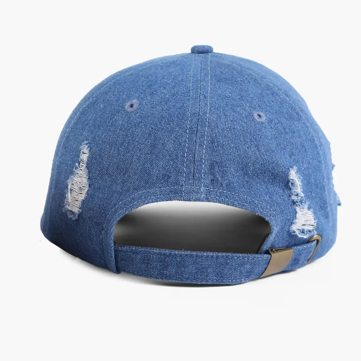Blue Denim Baseball Cap with Retro Design - Image 6