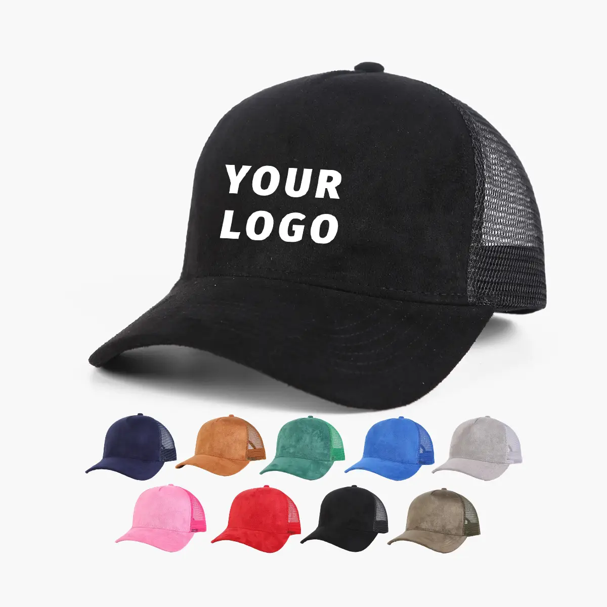 Pink Mesh Back Baseball Cap with Black Suede Front - Image 24